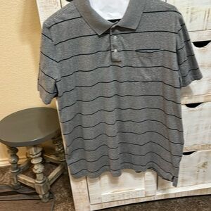 Gray with blue pinstripe pull over